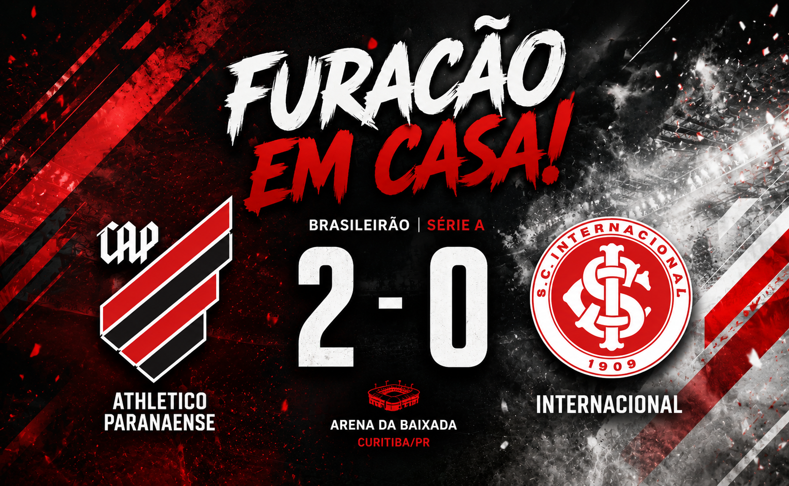 Athletico vence o Internacional, engata quarta vitória seguida e assume terceiro lugar