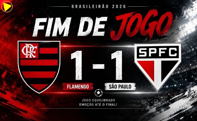 Flamengo e São Paulo empatam em jogo movimentado no Maracanã pelo Brasileirão