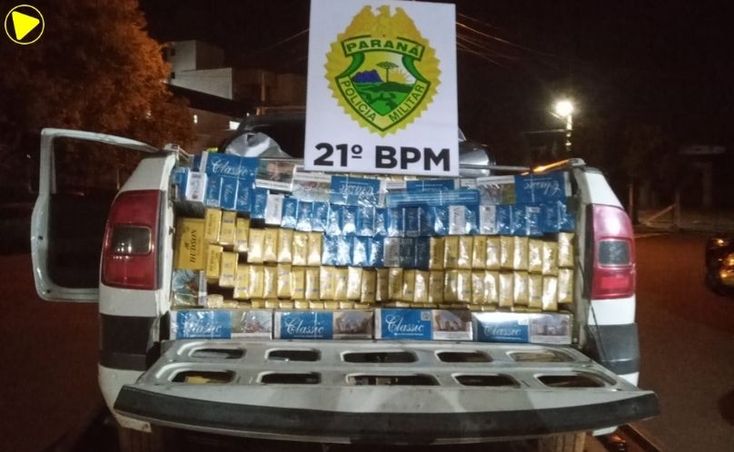 Homem é preso com 24 caixas de cigarros contrabandeados após perseguição