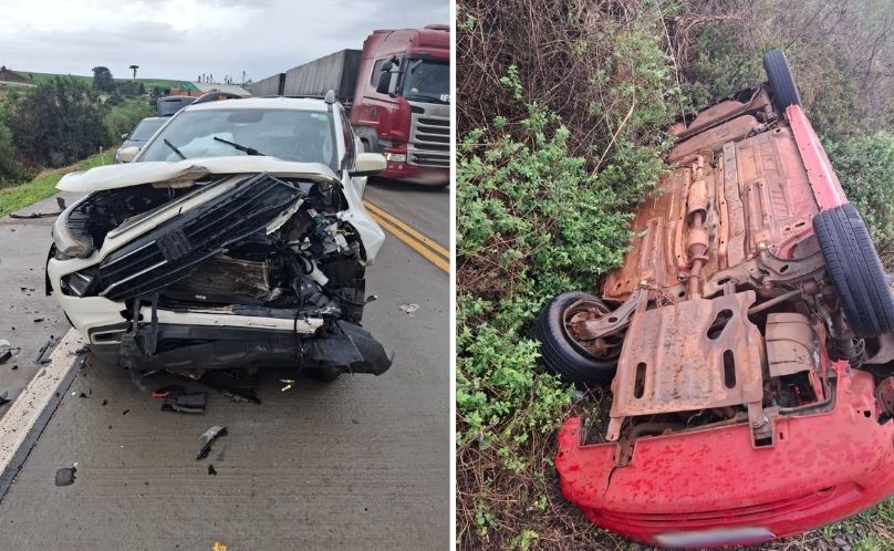 Aquaplanagem provoca acidente com ferido na PRC-280
