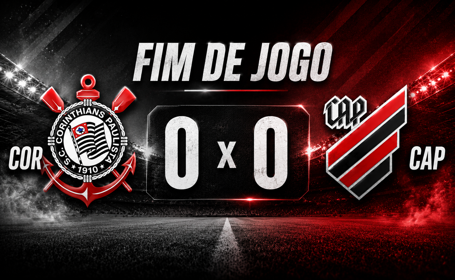 Corinthians e Athletico ficam no 0 a 0 pela 21ª rodada do Brasileirão
