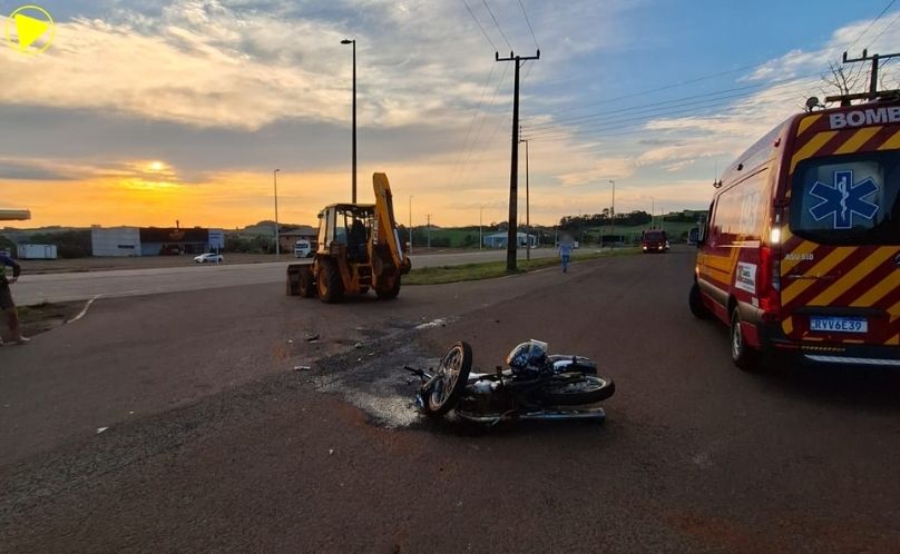 Motociclista é encaminhado ao hospital após grave acidente na BR-163