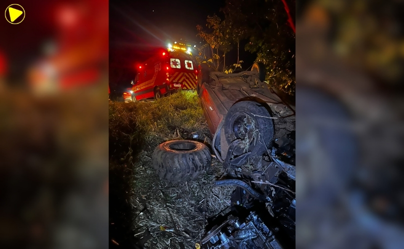 Colisão frontal entre caminhão e Fiat Strada deixa um ferido na BR-280