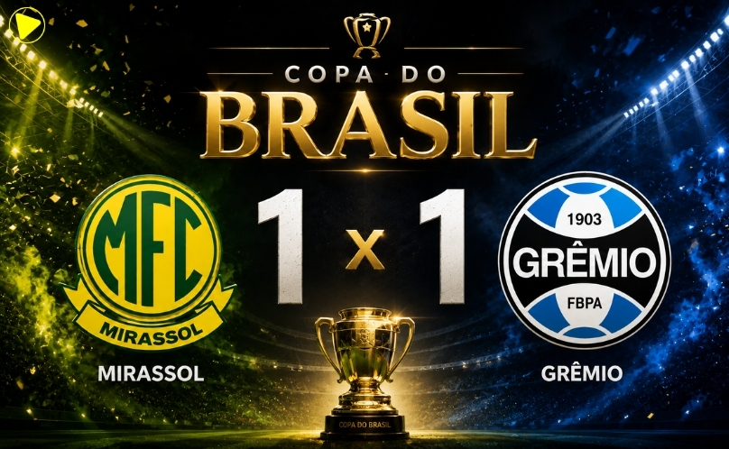 Mirassol e Grêmio empatam e deixam decisão das oitavas da Copa do Brasil em aberto