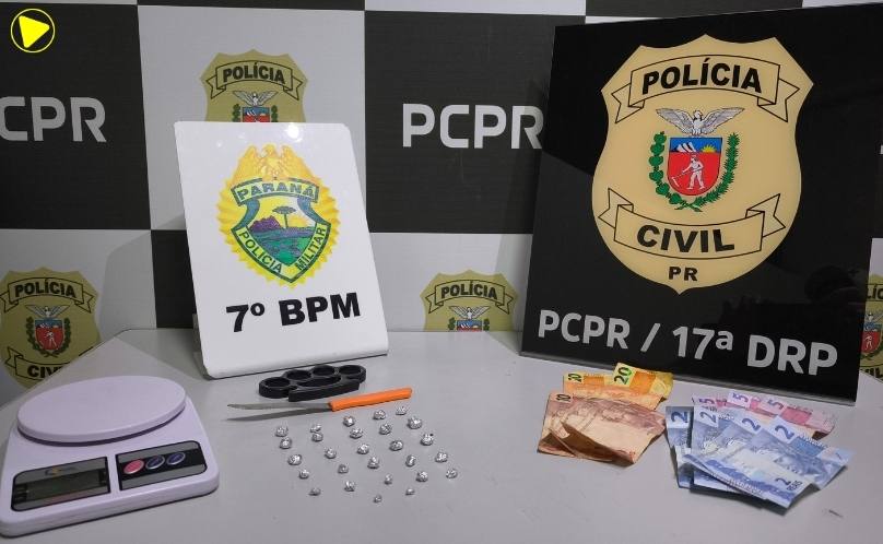 Ação conjunta prende dois e apreende adolescente por tráfico em Tapejara