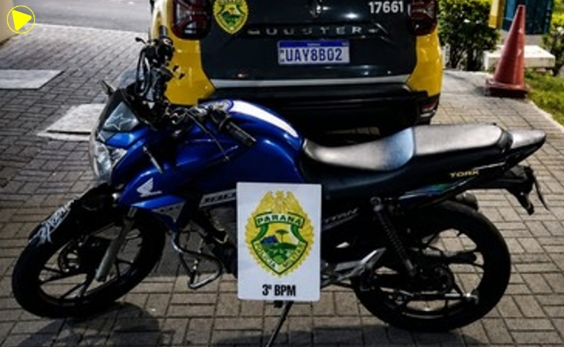 PM recolhe moto após manobra imprudente