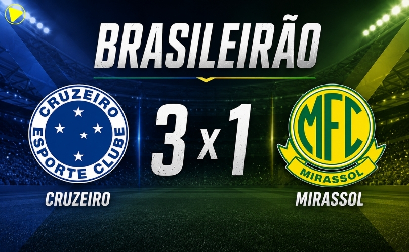 Cruzeiro vence o Mirassol por 3 a 1 pela 22ª rodada do Brasileirão
