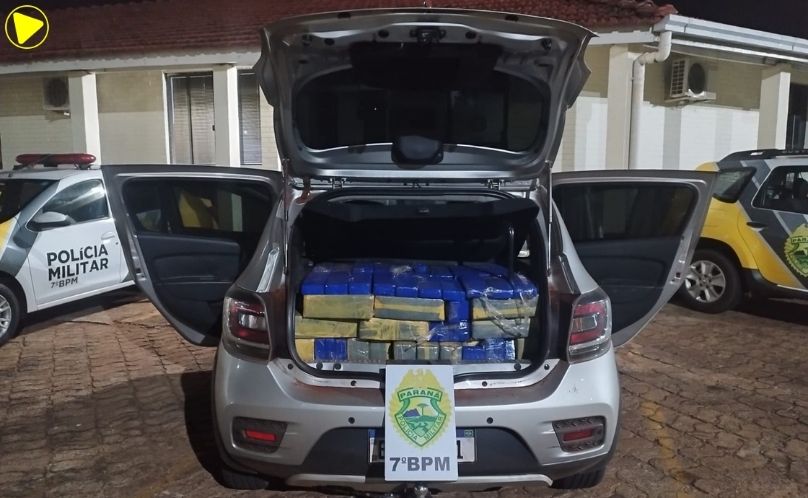 PM apreende 816 kg de maconha em carro abandonado na PR-180