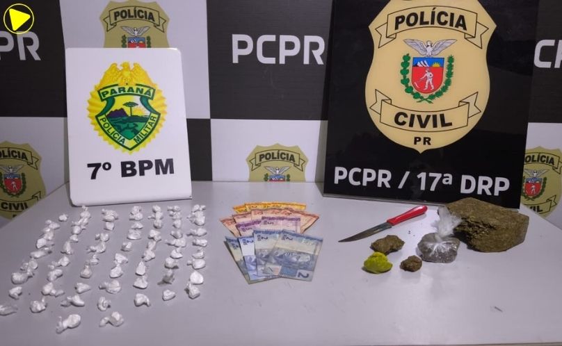 Homem com mandado de prisão tenta fugir e é preso com drogas em Tapejara