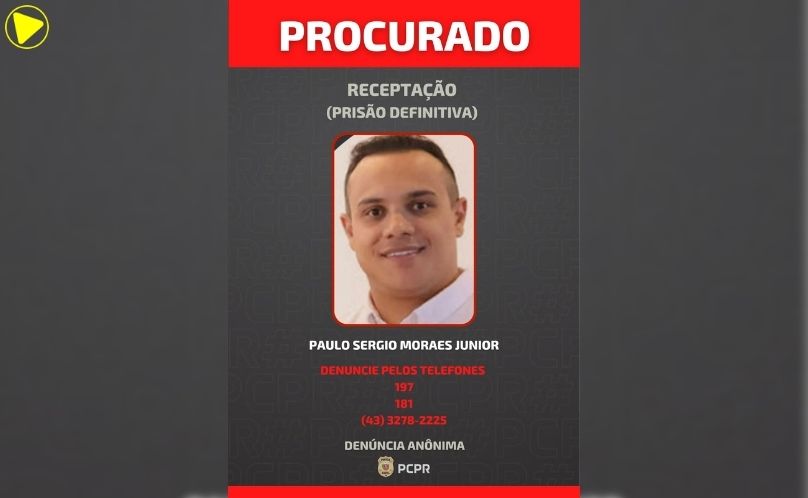 PCPR divulga foto de foragido condenado por receptação