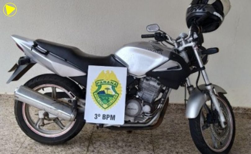 PM recupera motocicleta furtada na região central de São Jorge d’Oeste