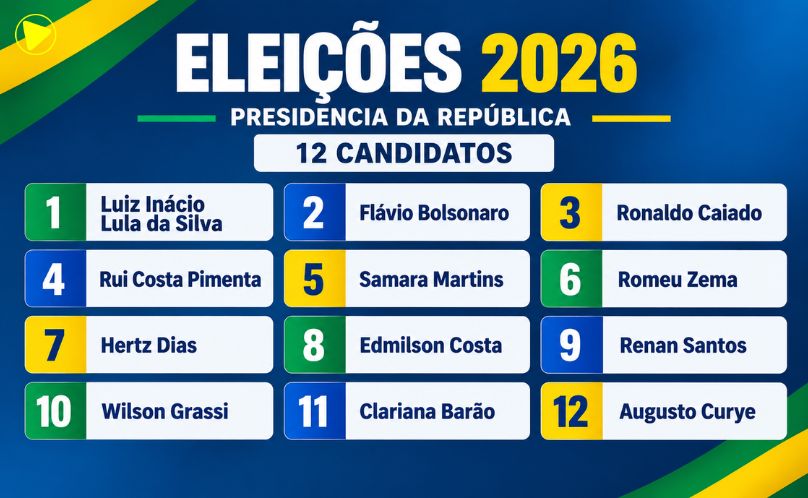 Eleições têm 12 candidaturas na disputa pela Presidência da República