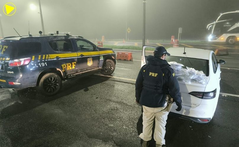PRF apreende 31 kg de haxixe após fuga na BR-277