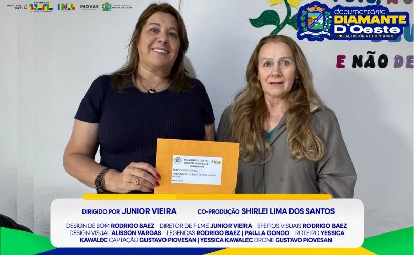 Documentário sobre a história de Diamante D'Oeste é entregue oficialmente à Prefeitura