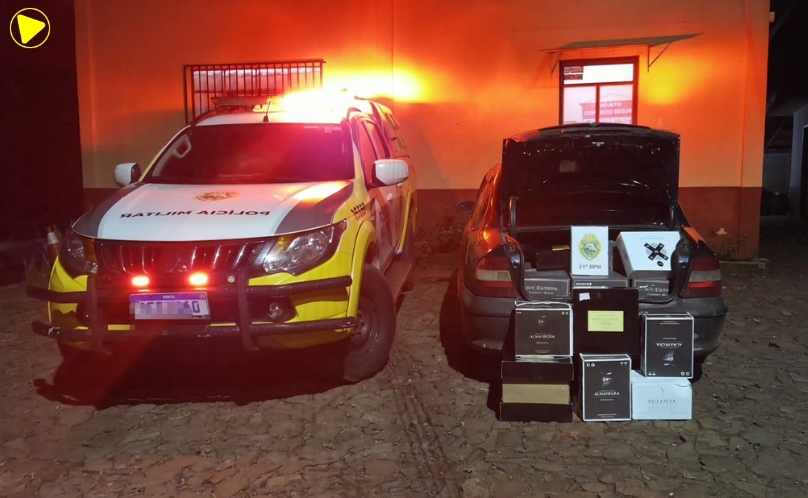 PM apreende carga de vinhos argentinos em Flor da Serra do Sul