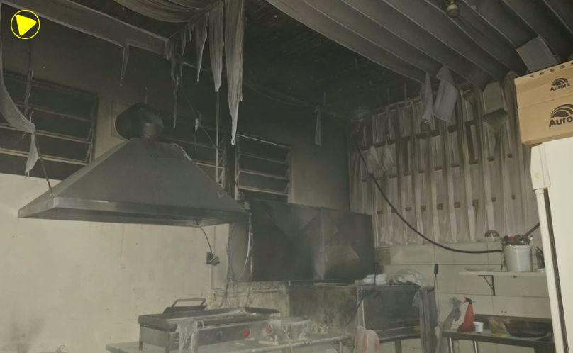 Incêndio atinge cozinha de restaurante no Centro de São José do Cedro