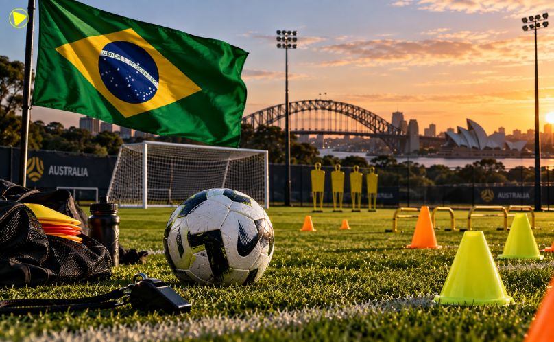 Seleção treina com grupo completo na Austrália