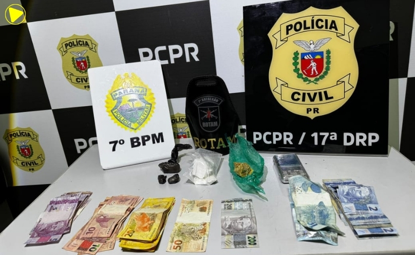 Casal é preso com cocaína e crack durante operação