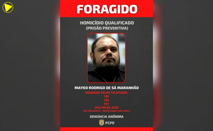 PCPR divulga foto de homem foragido investigado por homicídio em Céu Azul