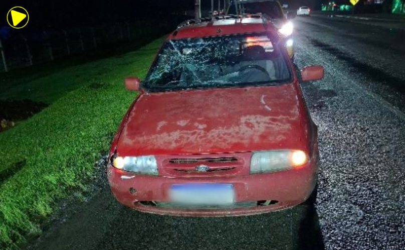 Ciclista é socorrido após acidente na PRC-476