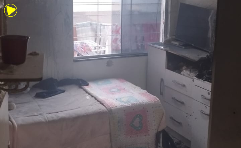 Vela provoca princípio de incêndio em residência