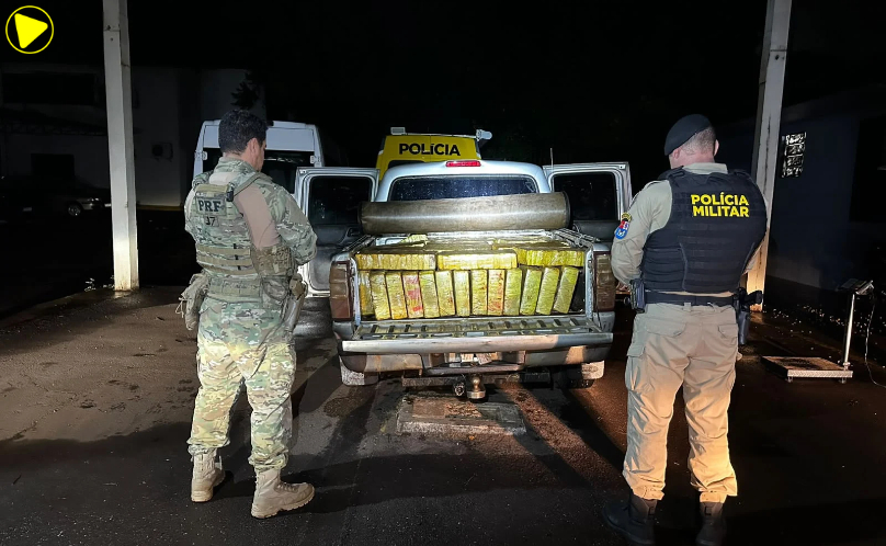 PRF e PM apreendem quase uma tonelada de maconha em carro clonado