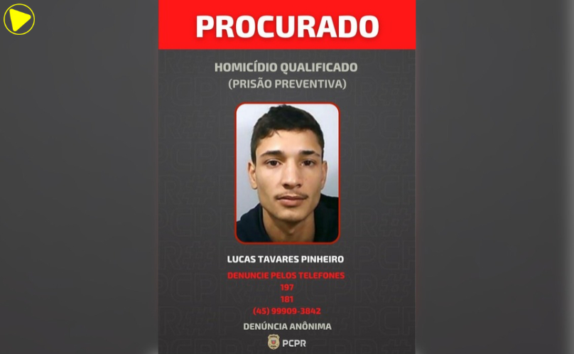 PCPR divulga foto de foragido por homicídio qualificado em Cascavel