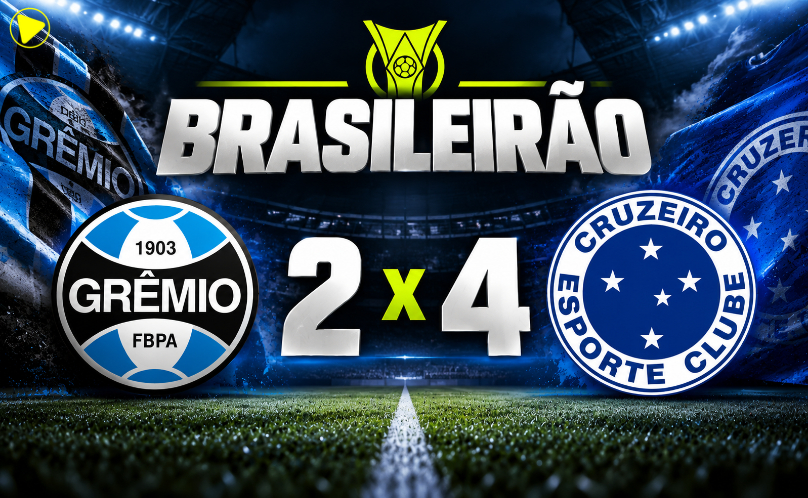 Cruzeiro vira sobre o Grêmio com três gols de Kaio Jorge e vence por 4 a 2