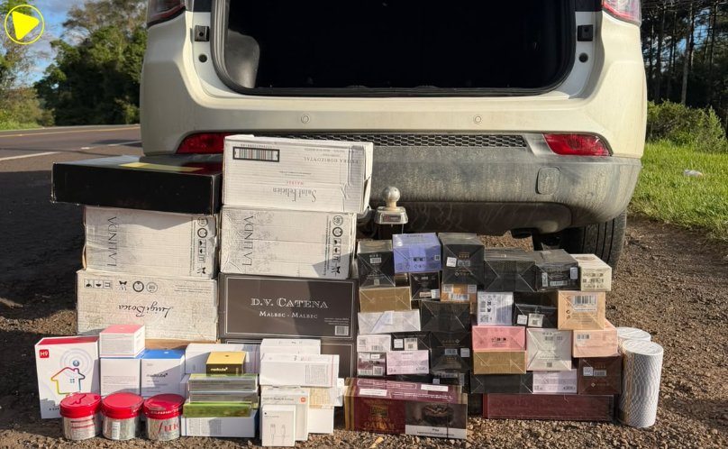 ROTAM apreende Jeep Compass com vinhos, perfumes e cosméticos em Ampére