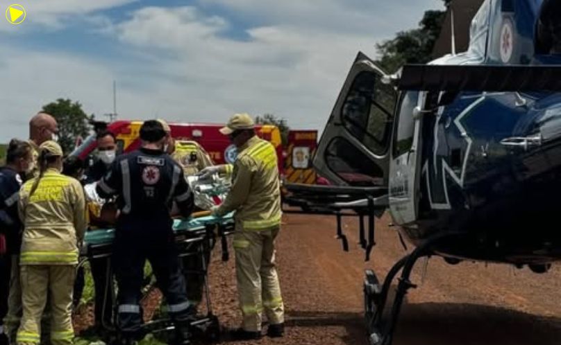 Mulher baleada com sete tiros é transferida de helicóptero para Cascavel