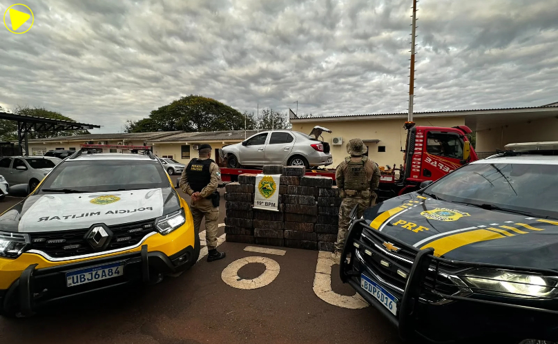 PRF e Polícia Militar apreendem quase 690 kg de maconha após perseguição em Toledo