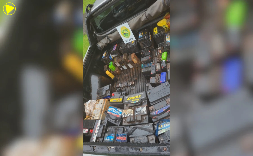 Polícia Militar apreende 109 baterias contrabandeadas da Argentina