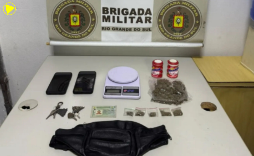 Brigada Militar prende dois homens por tráfico de drogas em Taquari