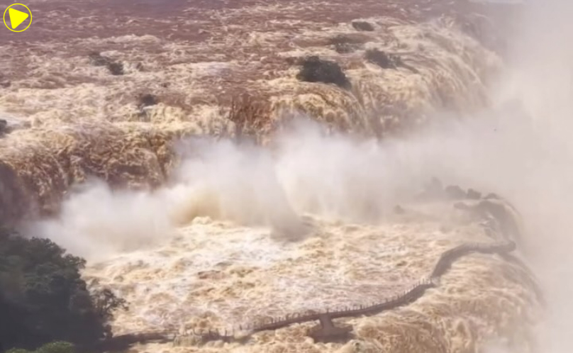 Cataratas do Iguaçu registram maior vazão do ano, com 17,7 milhões de litros por segundo