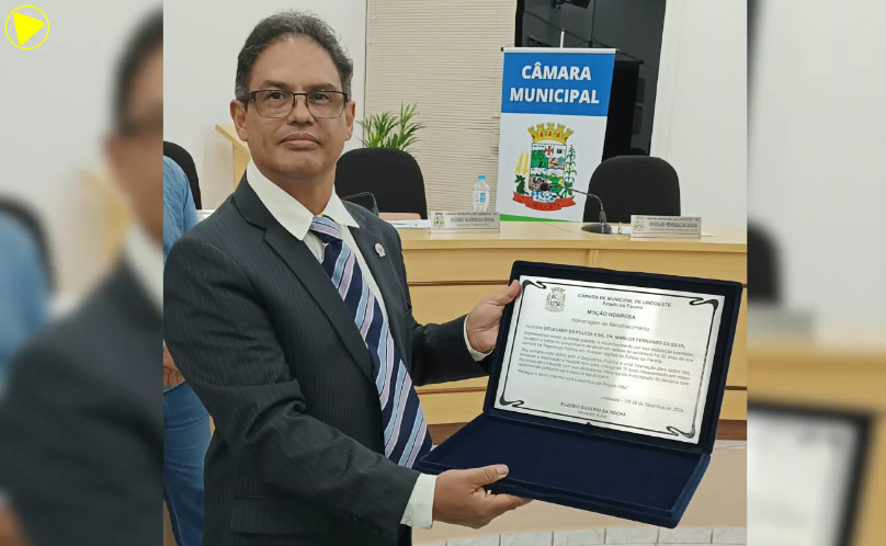 Câmara de Lindoeste homenageia delegado Marcos Fontes por 32 anos de carreira na Polícia Civil