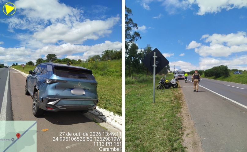 Motociclista fica ferido em acidente na PR-151