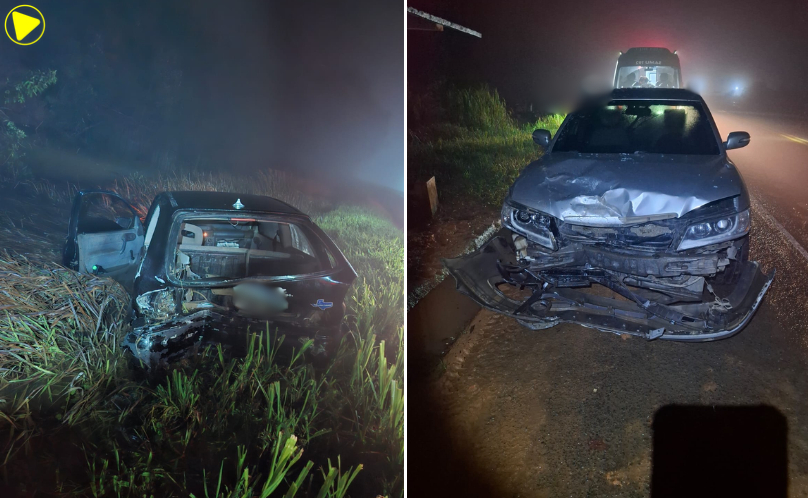 Motorista embriagado provoca colisão traseira e deixa duas pessoas feridas na PR-160