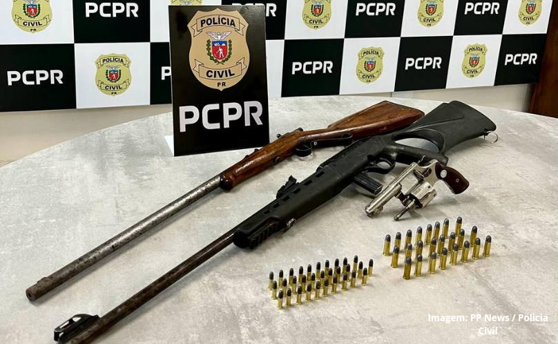 Polícia Civil apreende armas de fogo em ocorrência de investigação de violência doméstica  