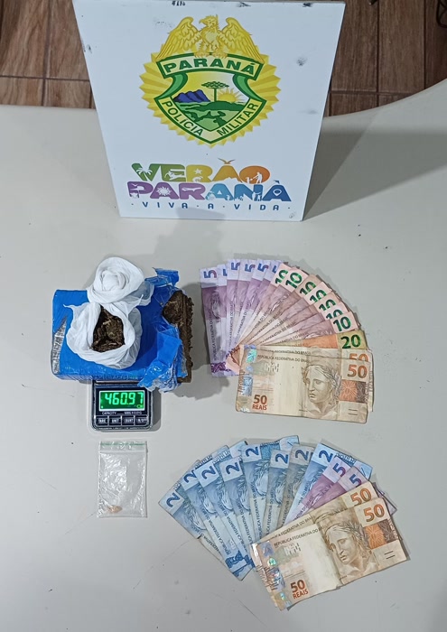 Dois suspeitos de tráfico de drogas acabaram presos em flagrante pela PM em Pontal do Paraná