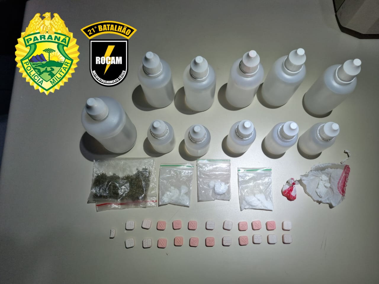 ROCAM apreende drogas em evento de Carnaval em Francisco Beltrão 