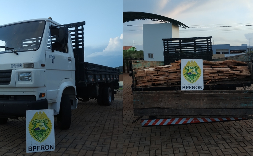 BPFRON apreende caminhão carregado em Santo Antonio do Sudoeste