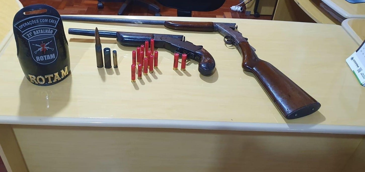 Polícia Militar apreende armas e munições em Barracão