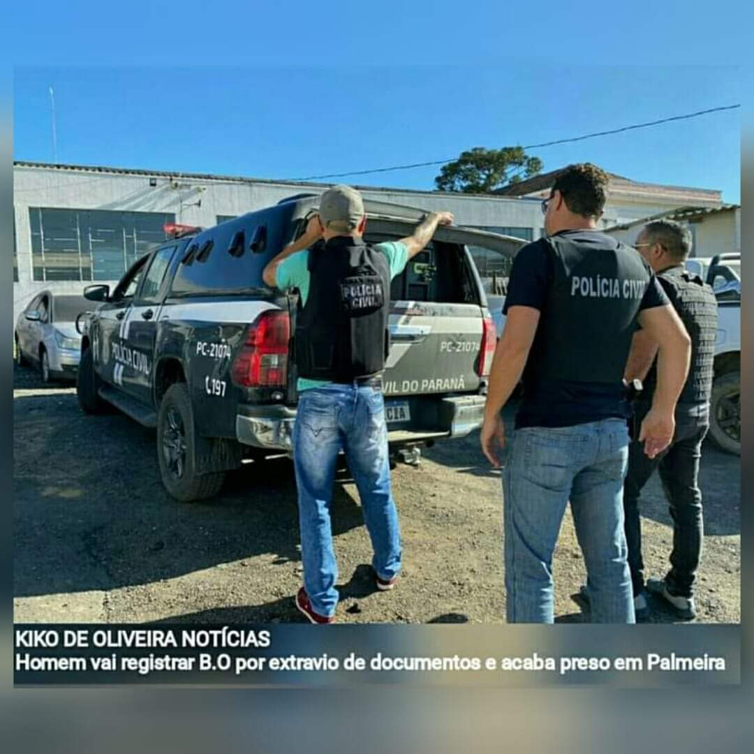 Masculino vai registrar B.O por extravio de documentos e acaba preso em Palmeira 