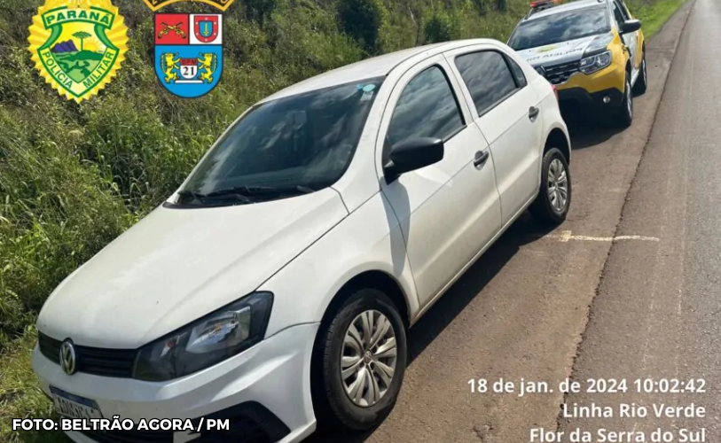 PM encontra carro que havia sido furtado durante a madrugada
