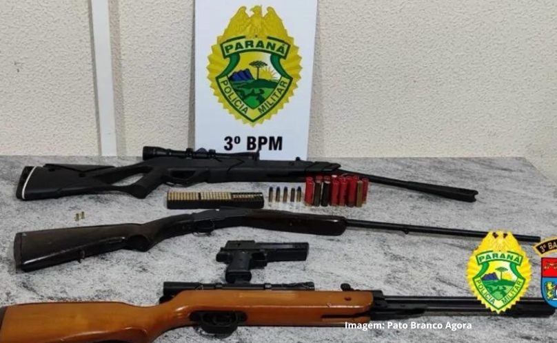Polícia Militar apreende armas de fogo no bairro Alto da colina