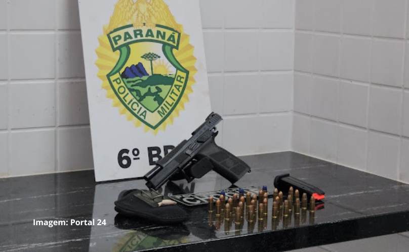 Policiais do Pelotão de Choque prendem masculino por porte ilegal de arma de fogo em Cascavel