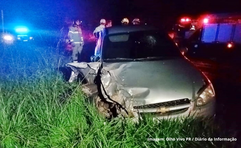 Colisão na BR-158 deixa masculino ferido entre caminhão e automóvel