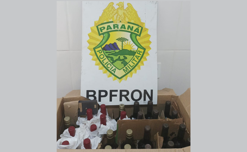 BPFRON apreende bebidas estrangeiras em Santo Antonio do Sudoeste
