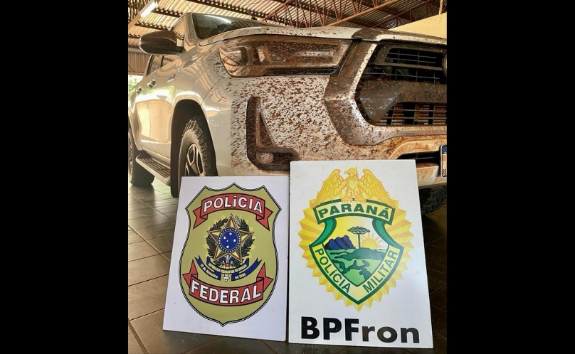 BPFRON e Polícia Federal recuperam caminhonete furtada em Guaíra