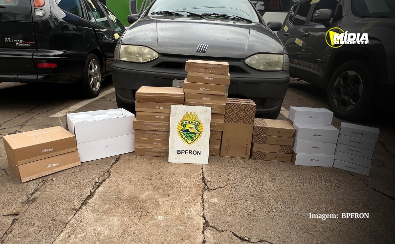 BPFRON apreende veículo carregado com mercadorias estrangeiras em Foz do Iguaçu, Paraná